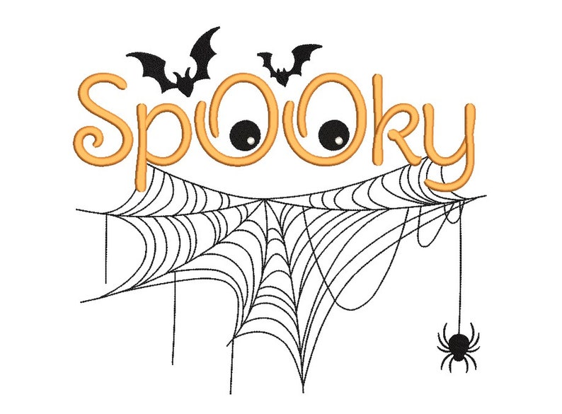 Spooky Embroidery Design Halloween Embroidery File 5 Sizes Etsy