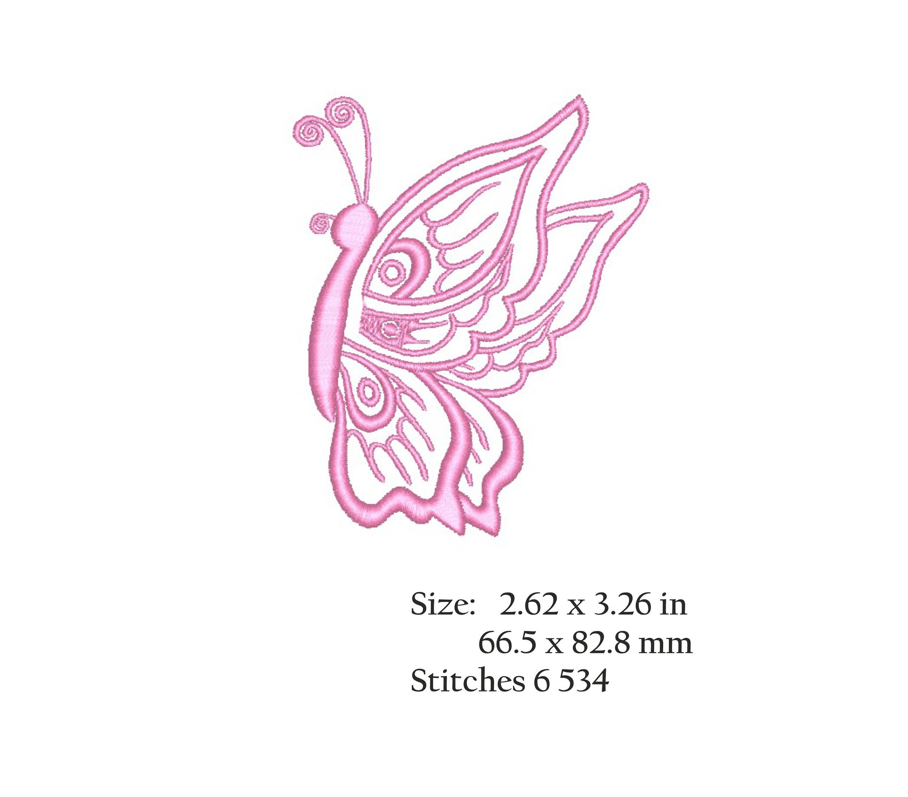 Butterfly Embroidery Machine Design Etsy
