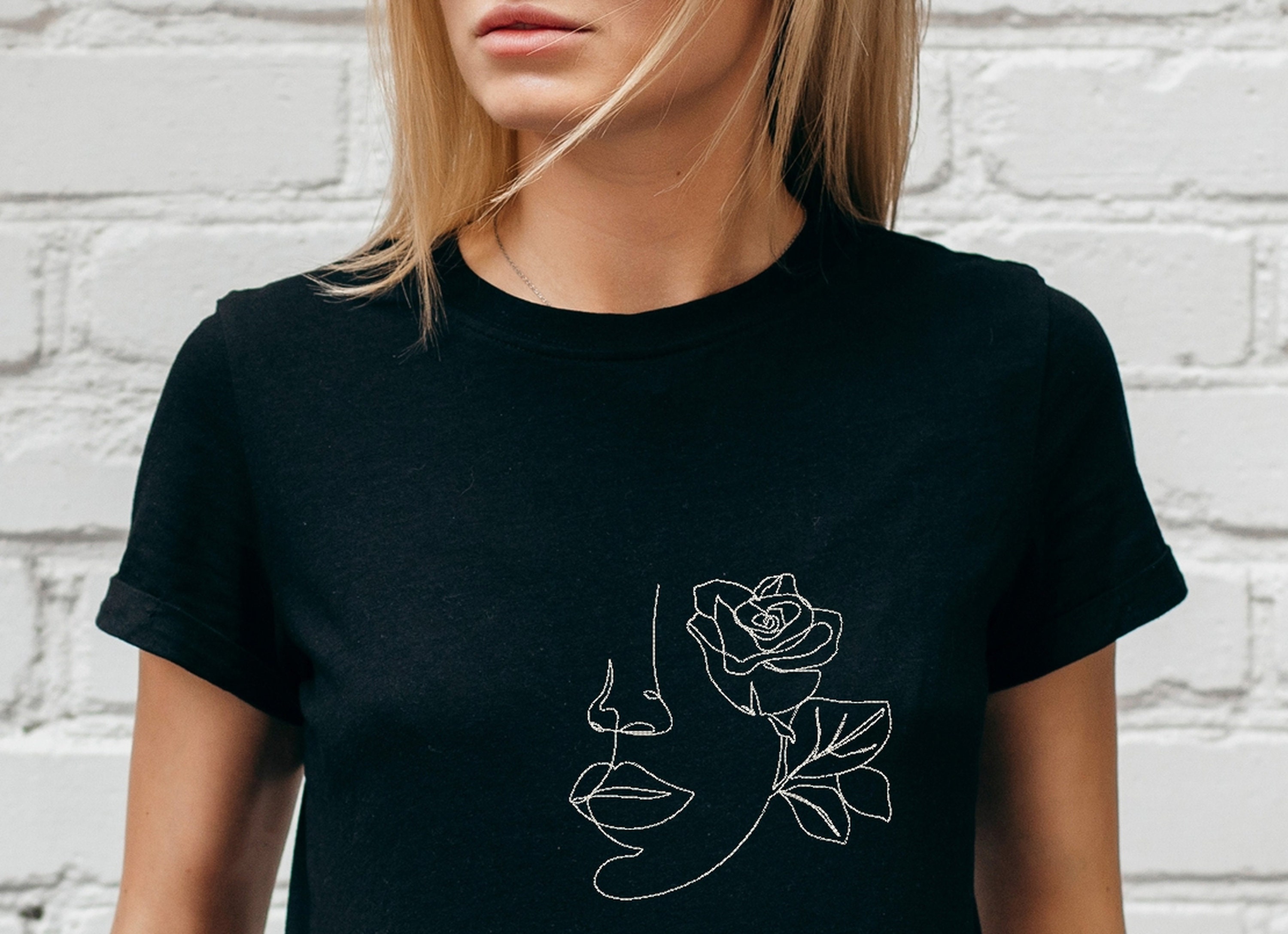 Face with flowers embroidery design women embroidery file 6  etsy