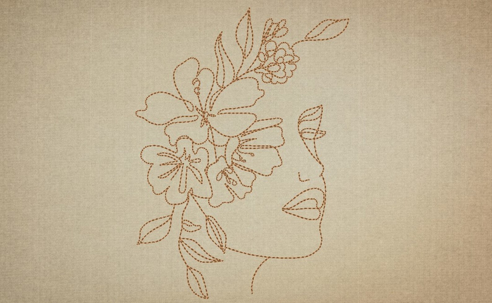 Woman with flowers embroidery design Machine embroidery Etsy