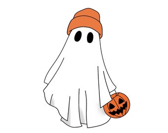 Cute Ghost Png, Halloween Ghost Png, Pumpkin Ghost Png, Stay Spooky Png
