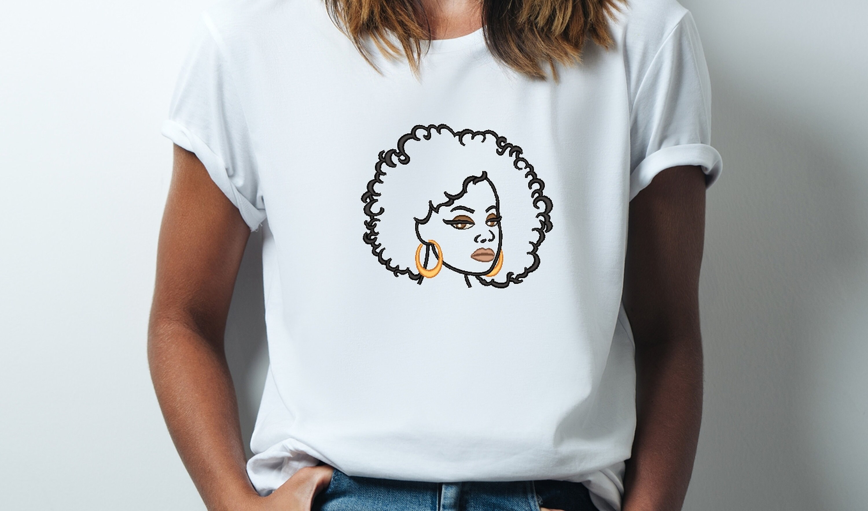 African american woman embroidery design 4 sizes instant  etsy African american woman embroidery design 4 sizes instant  etsy