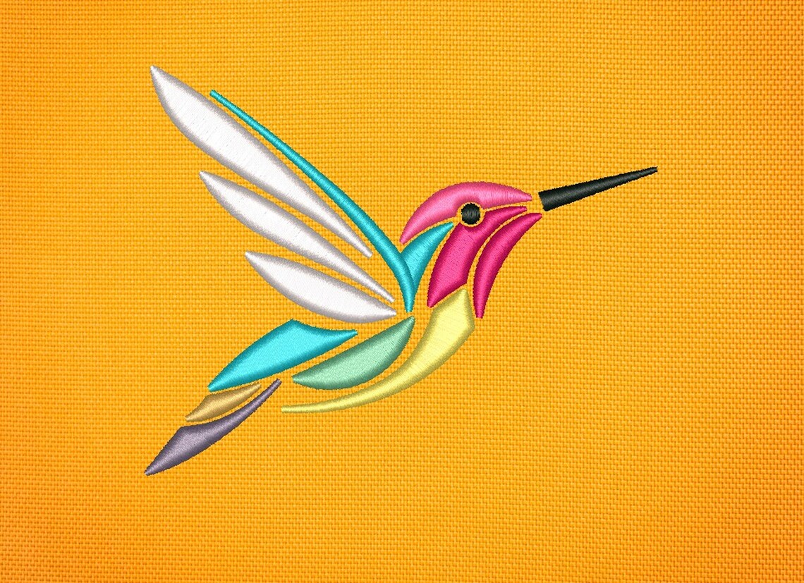 Hummingbird Embroidery Design Bird Embroidery File 4 sizes Etsy