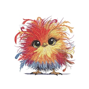 Funny Crazy Chicken Embroidery Design, Cute Chicken Machine Embroidery File, 3 sizes, Instant Download