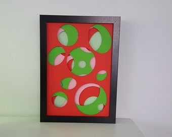 Tableau bubble 3D rouge et vert