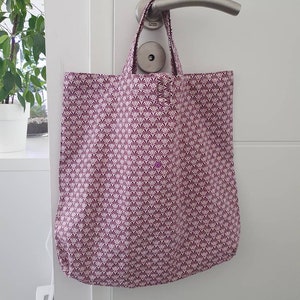 Reusable foldable shopping bag Eventails violets