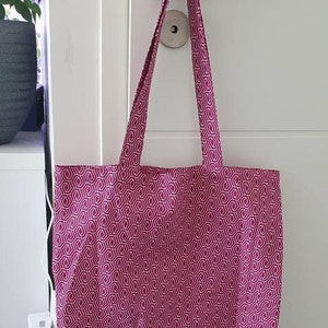 Reusable foldable shopping bag Géométrique violet