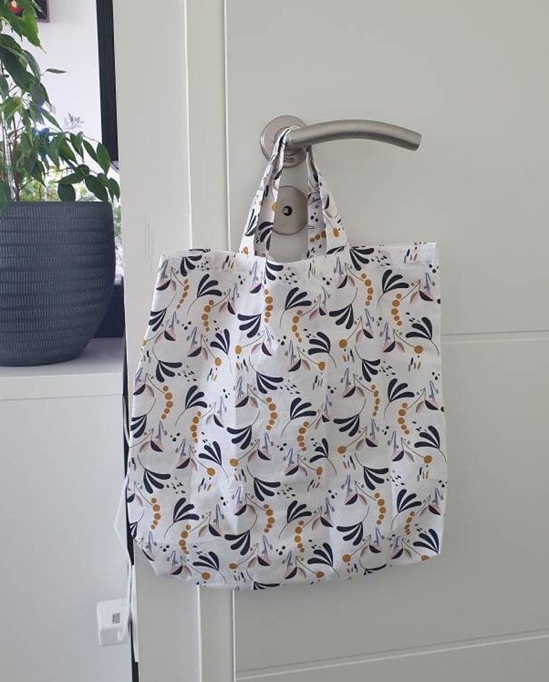 Reusable foldable shopping bag Abstrait bleu