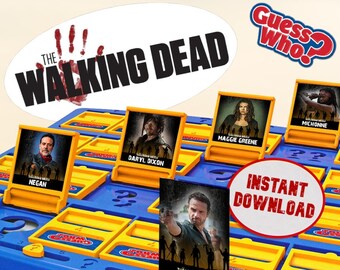 Brand New The Walking Dead Guess Who Game Cards, Guess Who Board Game, Party Game Cards, Printable Game Cards, Instant Downloads