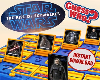 Brand New Star Wars 'Guess Who' Game Cards, Printable Game Cards, Star Wars Inspired Guess Who Game, Star Wars Party Game, Instant Download