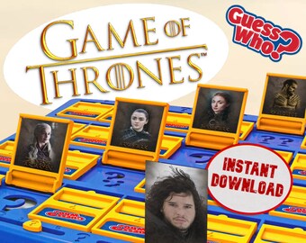 Brand New Game of Thrones Guess Who Game Cards, Printable Game Cards, Guess Who Board Game, Game of Thrones Printables, Instant Downloads