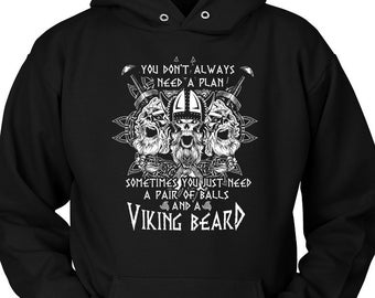Viking Apparel, Viking Warrior, "Viking Beard" Unisex Hoodie, Viking Design, Viking Print, Norse Mythology, Celtic Hoodie, Nordic Hoodie