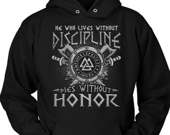 Viking Apparel, Viking Warrior, "Discipline & Honor" Unisex Hoodie, Viking Hoodie, Norse Hoodie, Nordic, Celtic Hoodie, Nordic Hoodie