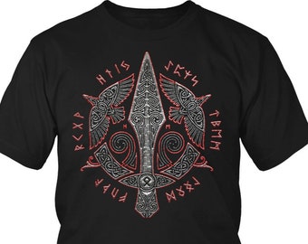 Viking Warrior "Spear of Odin" Unisex Shirt, Viking Shirt, Norse Shirt, Celtic Shirt, Nordic Gift, Nordic Shirt, Viking Warrior Shirt