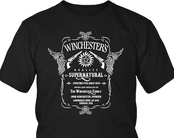 Winchester's, Supernatural Shirt, Supernatural Custom Print, Supernatural Design, Supernatural Print