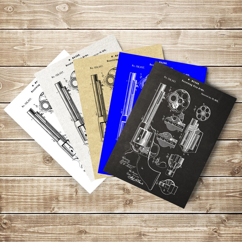 Firearm Patent, Firearm Wall Art, Gun Patent Print, Gun Decor