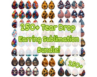 250+ Tear Drop Earring Sublimation Design Bundle, Tear Drop Earring Design PNG, Bundle, Sublimation Earring PNG, Blanks, Instant Download