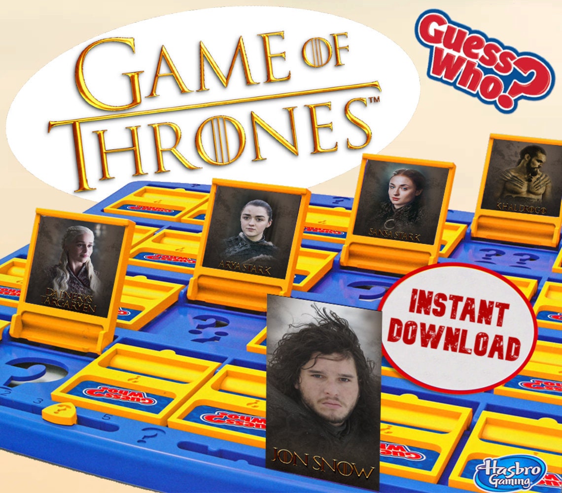 Brand New Game of Thrones Guess Who Game Cards Printable Game - Etsy