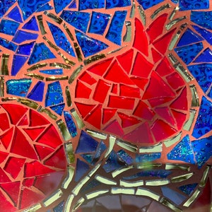 Pomegranates glass mosaic wall hanging, fruit mosaic, kitchen mosaic image 6
