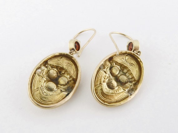 Antique Victorian 10K & 14K Yellow Gold and Garne… - image 5