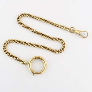 Antique/Vintage 14K Yellow Gold Curb Link Short Chain/Extender with Dog Clip & Bolt Clasp | 9.2 grams