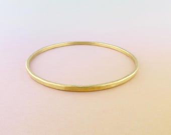 Estate Solid 20K Yellow Gold Hammered ONE Bangle Bracelet, 7.5" | 14 grams