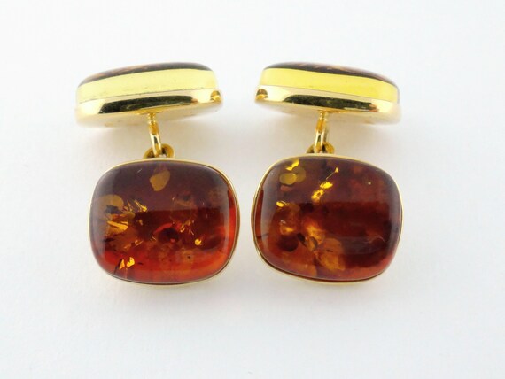 Vintage Trianon 18K Yellow Gold & Amber Intaglio … - image 5