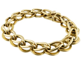 Vintage Retro Mid-Century Chunky 14K Yellow Gold Statement Link Bracelet | 48.5 grams