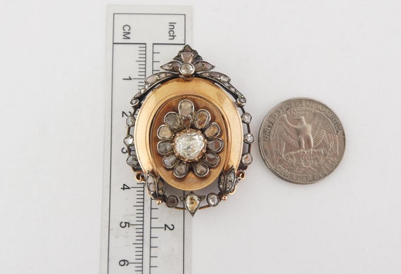 Antique Victorian French 18K Rose Gold, Silver an… - image 10
