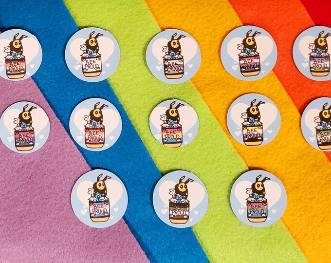 LGBTQ 4 pack Bee Proud Pride Stickers