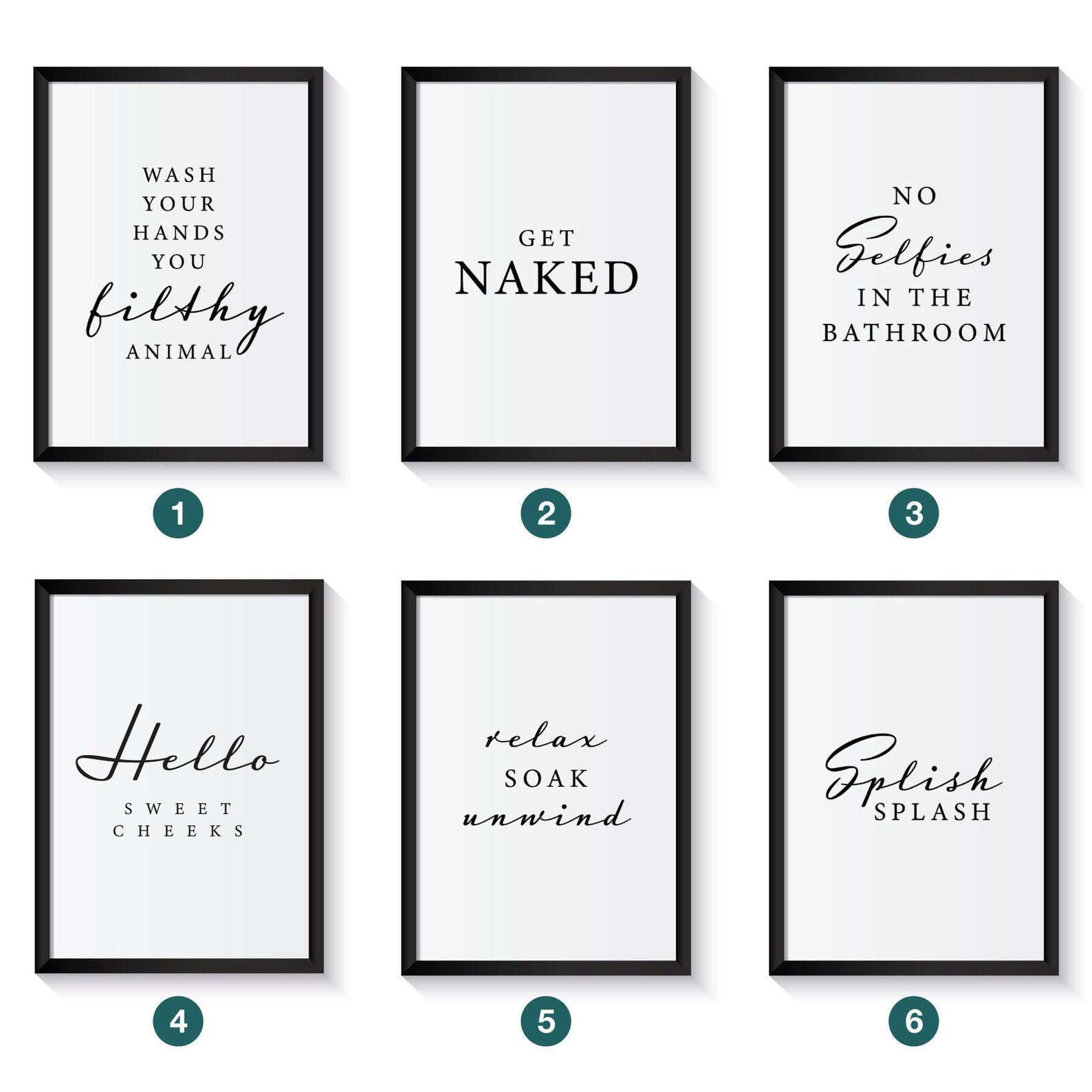Bathroom Wall Art Prints Toilet Home Decor Picture Minimalist Etsy UK