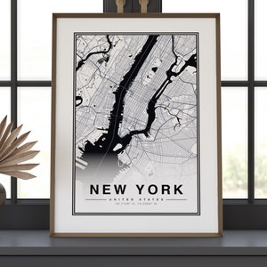 New York City Map Print Wall Art Home decor Poster Living Room Decor, Minimalistic Prints, Feature Wall