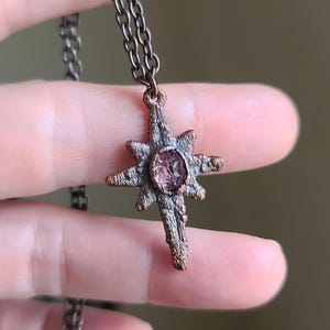 Electroformed Amethyst Star Necklace