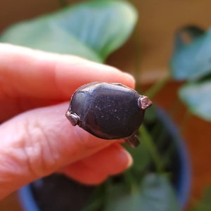 Black Shungite Electroformed Ring