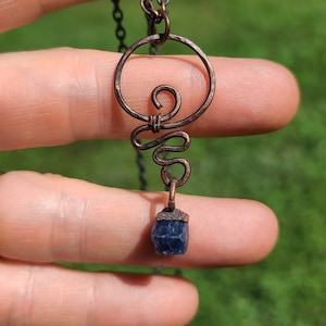 Wire wrap and Electroformed Sapphire Necklaces
