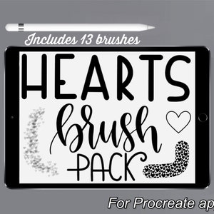 Hearts brush pack for Procreate Digital Download