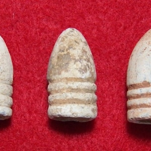 3 Different Cal. Excavated Civil War Yankee 3-ring Bullets - .54, .58 & .69 Calibers
