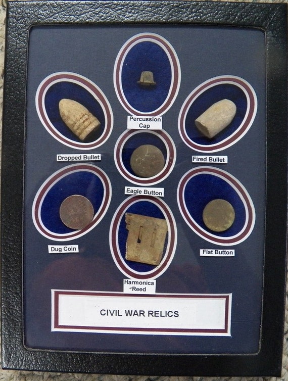 Nice Starter Set Of Excavated Matted Yankee Civil War Bullets In 6X8/" Riker Case