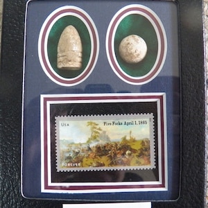 Civil War Bullets With Commemorative Stamp - Battle Five Forks/150th Anniversary