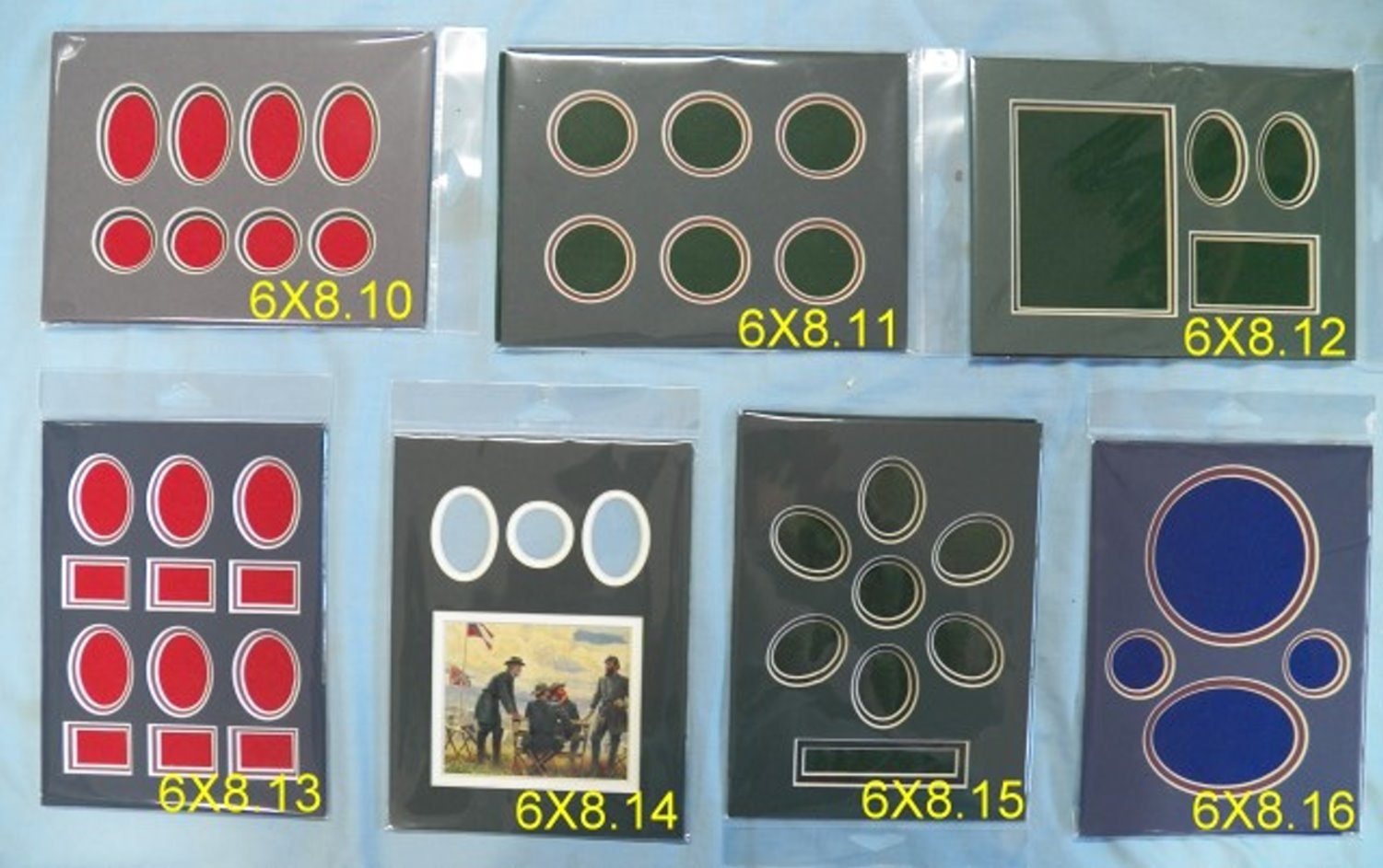 6x8 Mats in Riker Display Case for Civil War Artifacts or Other
