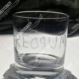 The Shining Redrum/Murder hand etched heavy bottomed mixer glass (390ml)