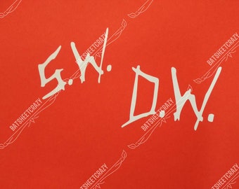Supernatural Sam and Dean carved initials adhesive vinyl decal for car/laptop/wall/folder/ipad/bike/window or as bumper sticker.