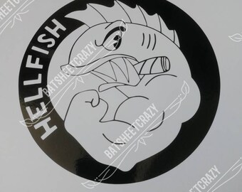 The Simpsons Grandpa Simpsons Flying Hellfish logo adhesive vinyl decal for car /laptop/wall/ipad/window/folder or as bumper sticker.