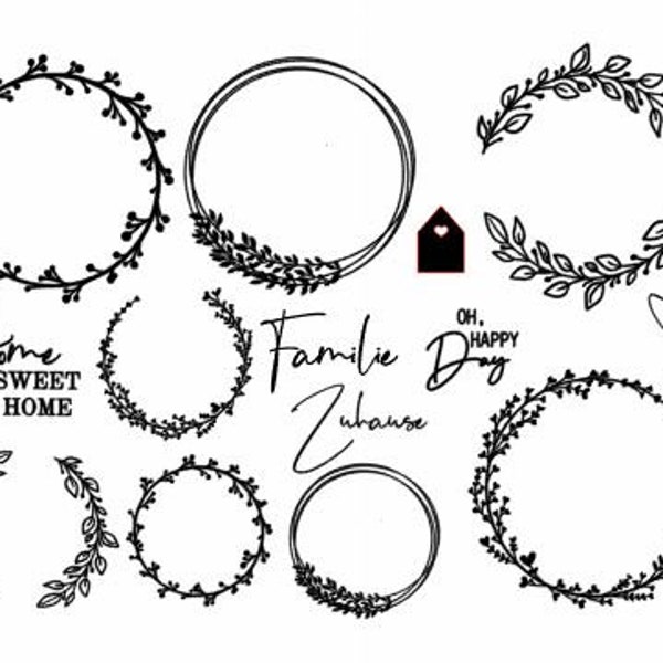 Water slide film for candles, set of simple wreaths I, candle tattoo film, for personalized candles,