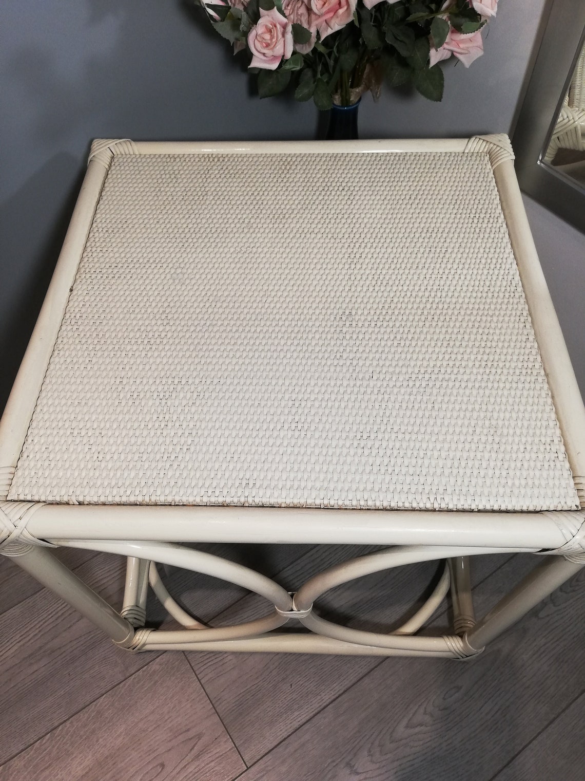 Table rotin / Table en osier / Table d'appoint / Rattan table / Table basse, Foto 4 von 5