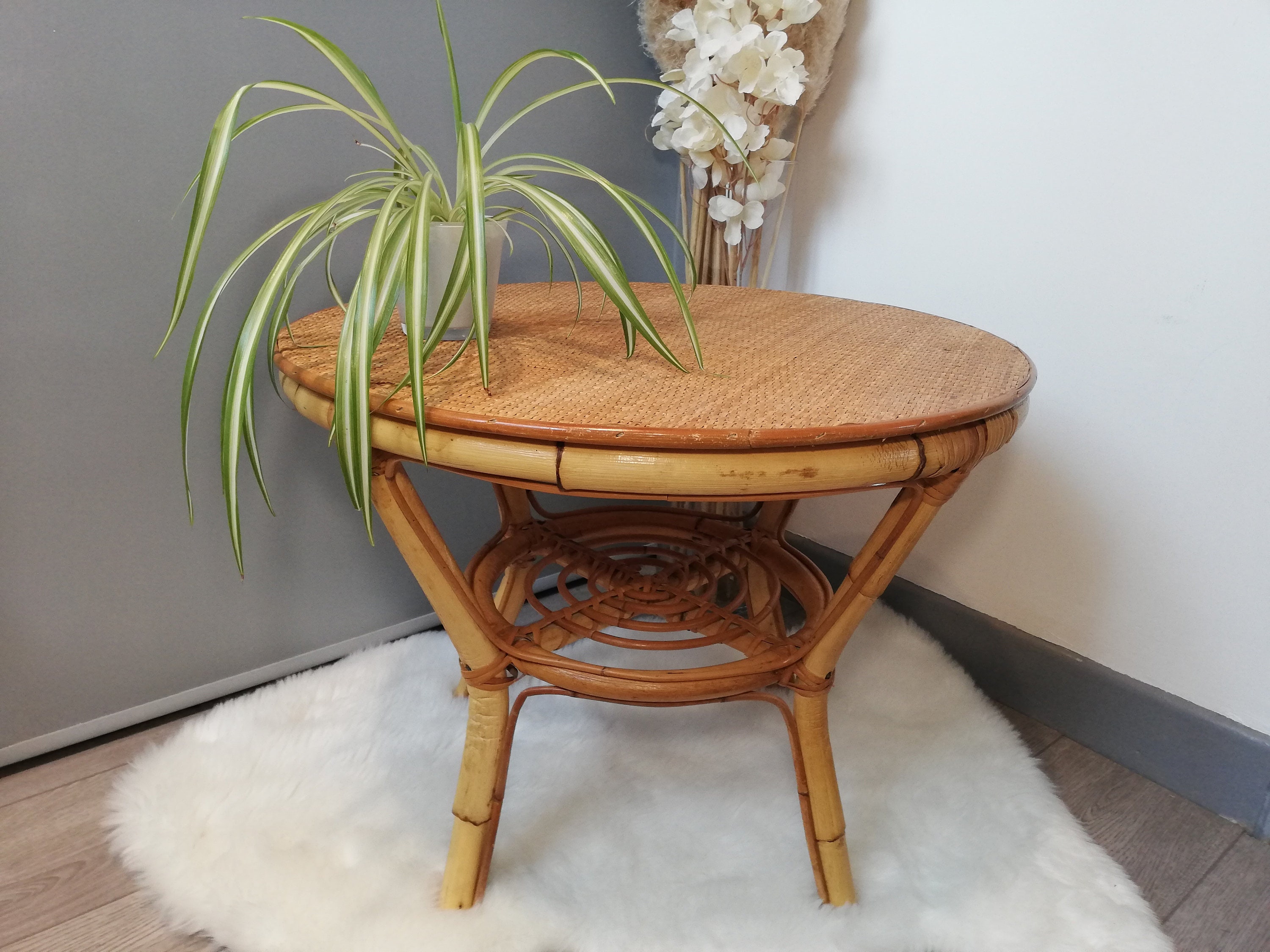 Rattan Table / Wicker Table / Side Table / Rattan Table / Coffee  