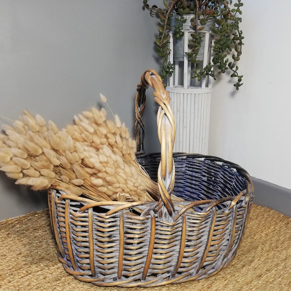 Grand panier en osier / Panier en rotin / Panier / Panier de rangement / Rattan basket / Corbeille