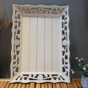 Houten dienblad / Houten dienblad / Wit dienblad