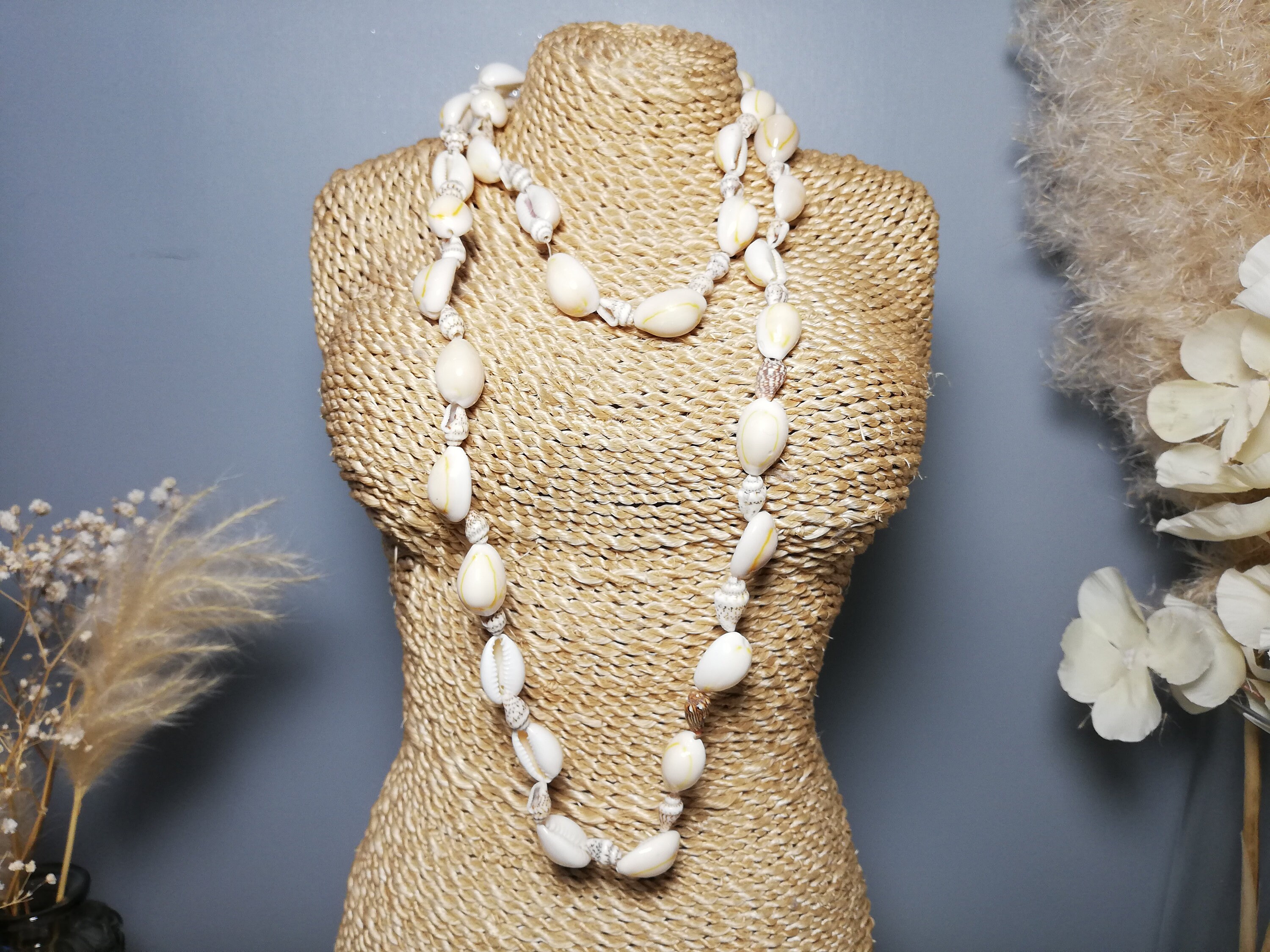 Collier Sautoir Vintage En Coquillage Style Plage - Occasion Déco