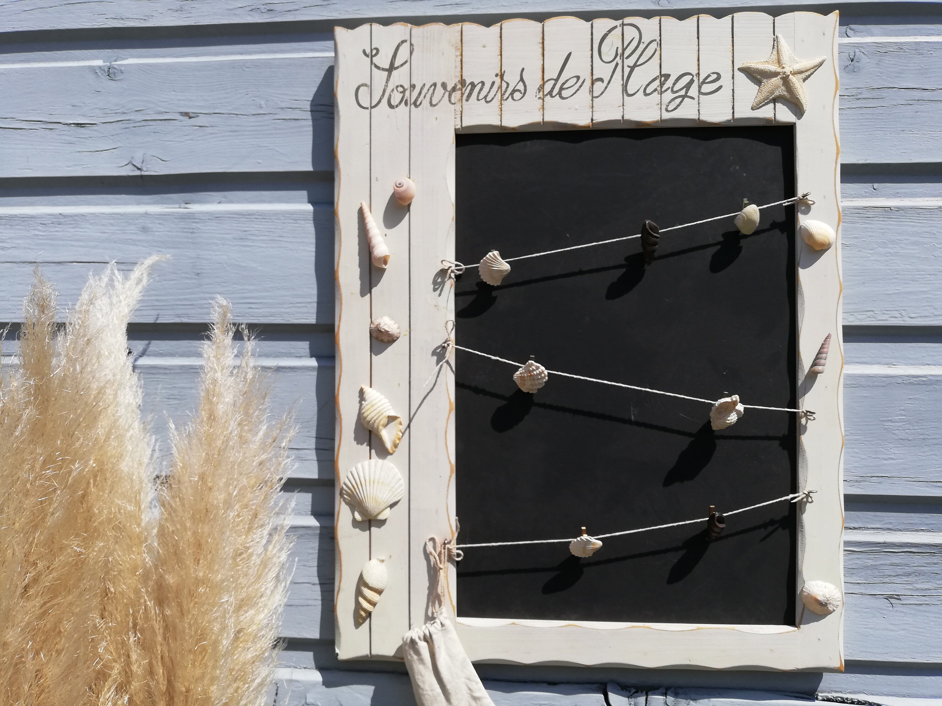 Photo frame / Slate frame / Beach souvenirs / Photo holder / Picture frame / Shell frame / Marine decoration